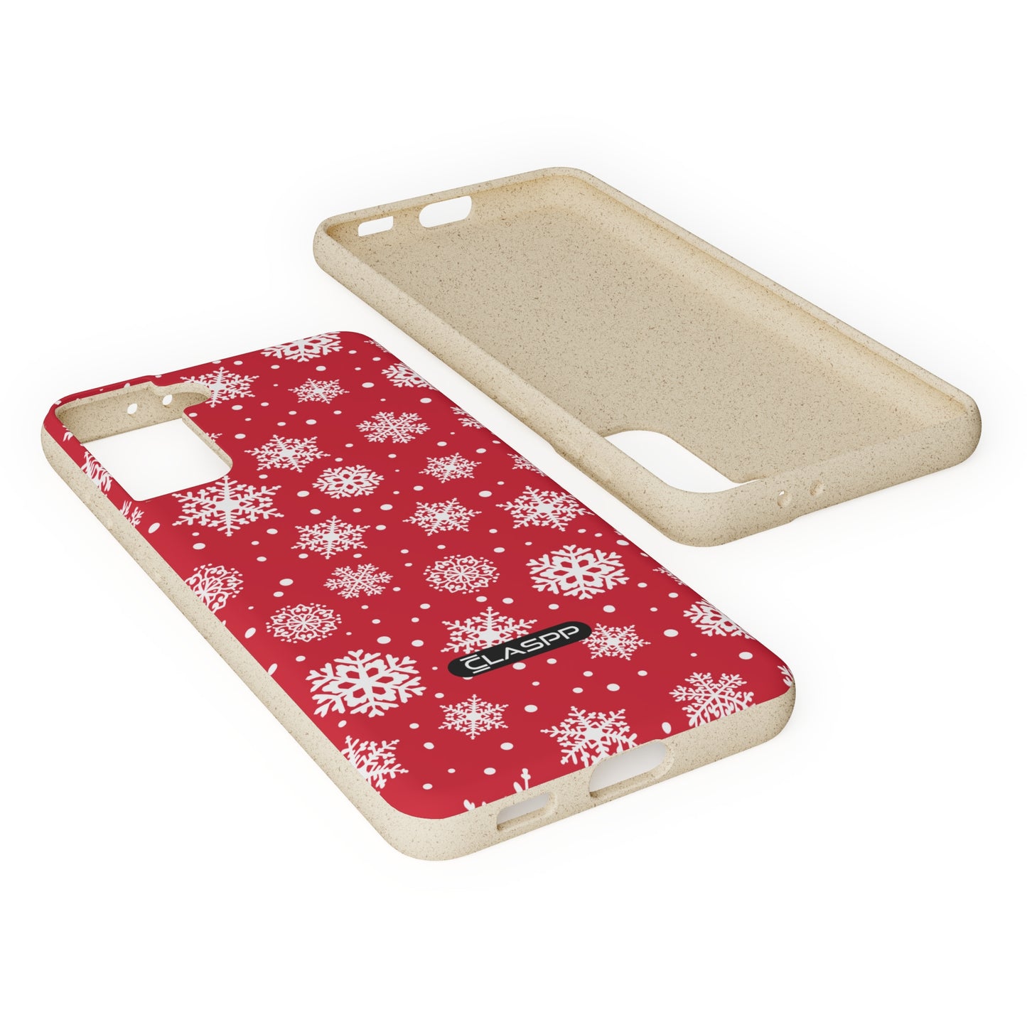 Snowflakes on Red | Christmas | Protective Biodegradable Case
