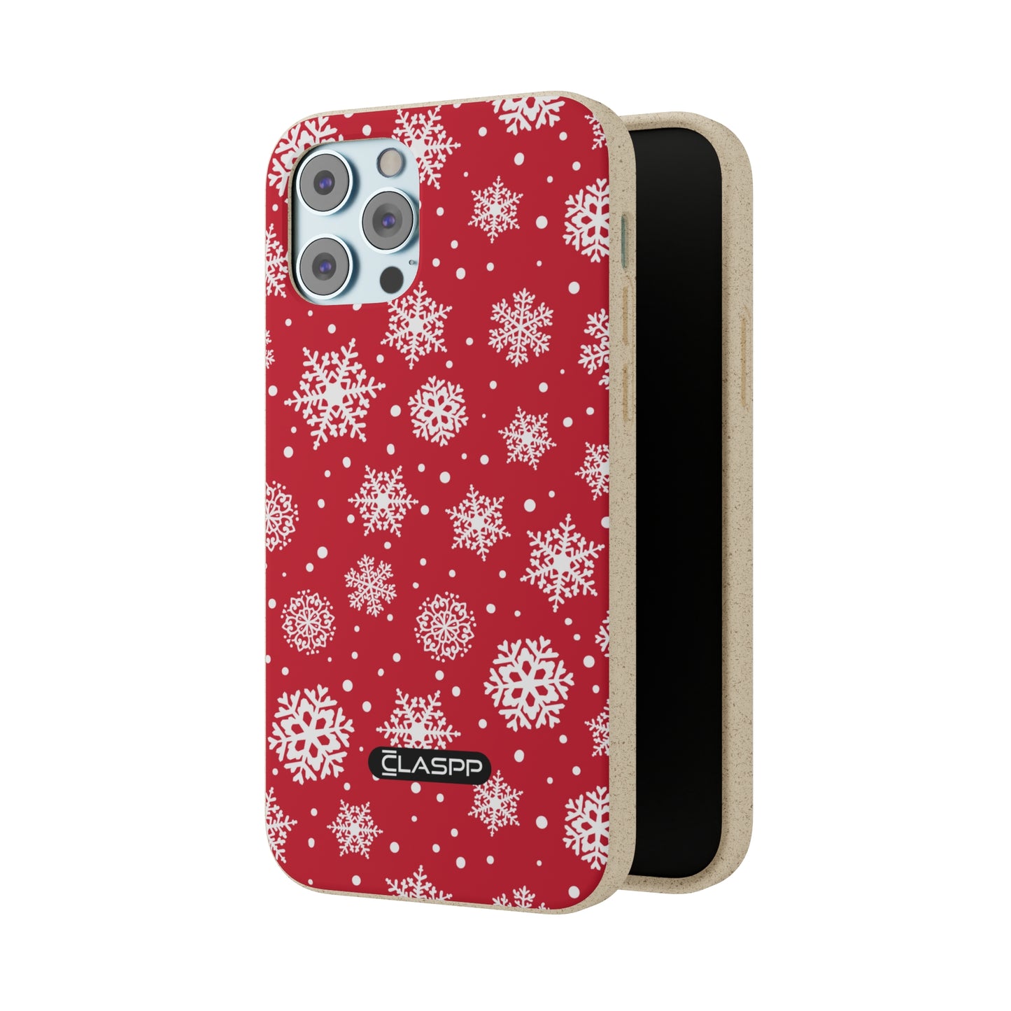Snowflakes on Red | Christmas | Protective Biodegradable Case