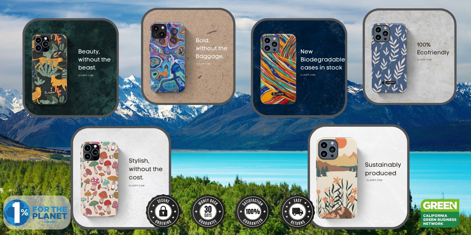 CLASPP Designs and Manufactures Hardshell Recyclable and Plant Based Biodegradable Eco-Friendly Phone Cases
